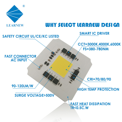 LED a corrente alternata su misura COB 120V-277V 7070 100W 110-120lm/W COB LED chip per luci industriali a LED