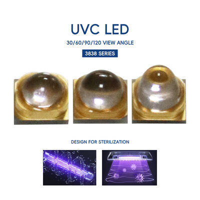 1W 225nm UVC Raccogliere 233.8nm Led Potenza ottica 2-3mW 6-8V 150mA SMD 3.8mm UV-C LED Diodo 60° Lente a cupola