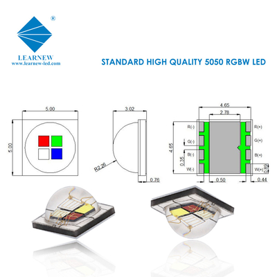 12W SMD5050 RGBW Chip 350mA 620-630nm 520-530nm 460-470nm 3000K Per luci da palco