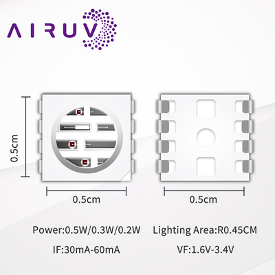 Vendita calda Smd 0,5W 0,3W 0,2W 620nm 410nm 520nm 850nm 840nm 5050 IR Led Chip For Grow luce