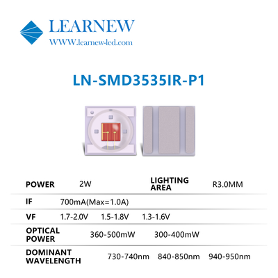 3535 2w 730nm 950nm IR LED Chips Long Life Span con Super Power per la serie IR