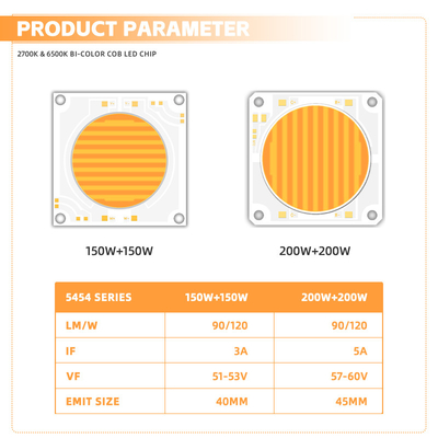 5454 Bicolore 2700k 6500k Cct Alta potenza 1500w 200w Cob Led Chip Module per lampada fotografica