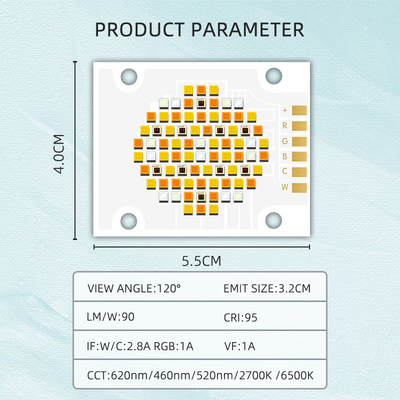 180W Cinque Colori COB LED Chips CCT 620nm/460nm/520nm/2700K /6500K Dimensione di emissione 32MM CRI 95