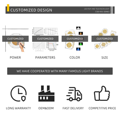 Potenza LED personalizzata 300W Bicolore Caldo + Bianco Freddo 4055 Bicolore Due CCT CRI95 COB LED Chip