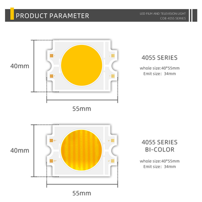 Tensione costante DC 75V LED a doppio colore COB 4055 Bi Color 2700K+6500K Alta potenza 300W COB LED