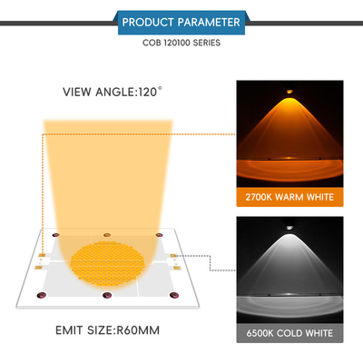 2400W COB Bi-Color 2700K 6500K CCT Alta potenza 1200W+1200W COB 120mm*100mm LED Chip Modulo CRI 95+ per l'illuminazione fotografica