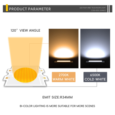 Chip LED ad alta potenza 4055 LED 100W Chip doppio CCT 200W 200W Bi Color 2700K 6500K LED COB 45V per fotografia Luce video