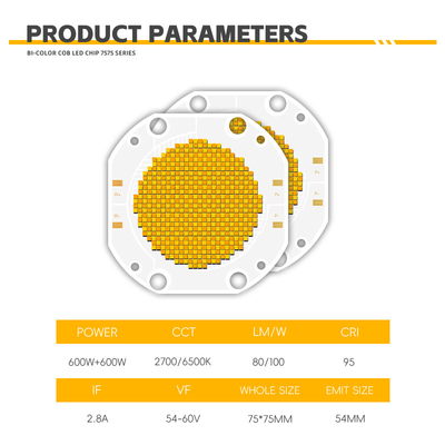 Chip LED COB 600W ad alta potenza CRI 95 2700K 6500K bicolore, modulo PCB per luce fotografica di riempimento video a LED