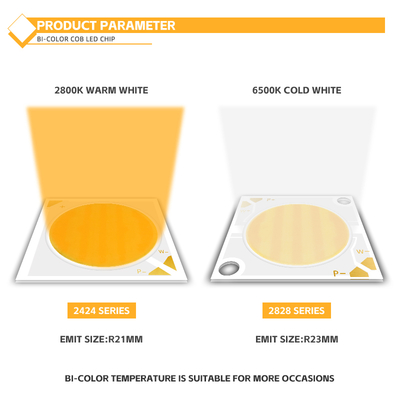 2828 Piastra COB LED Doppia Temperatura Colore 50W+50W Superficie Luminosa 20mm