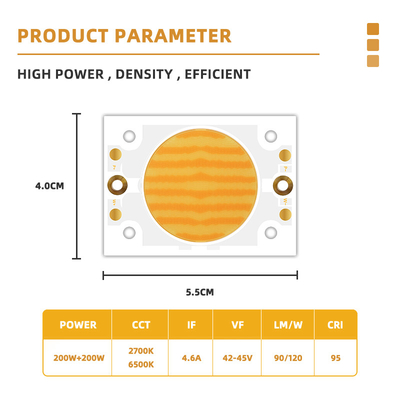 Bi Color COB LED Chip 200W 4055 per la luce fotografica 2700K/6500K