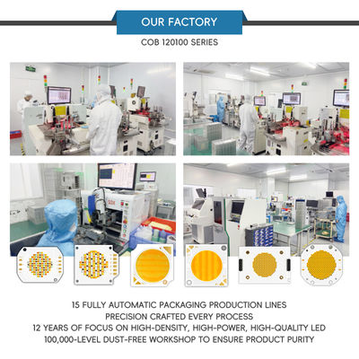 Chip LED COB ad alta efficienza con 10000 ore di funzionamento, angolo di visione 120° e materiale Algainp per luci da palcoscenico e fotografia