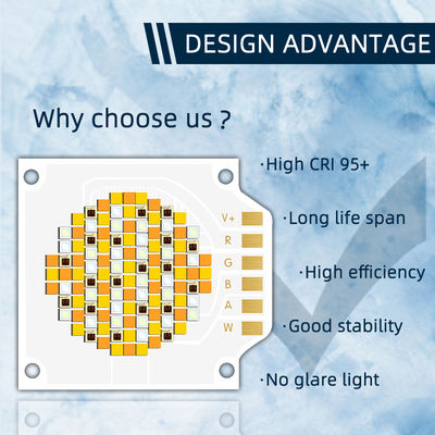 Chip LED COB RGBWW 3538 di alta qualità con 2 anni di garanzia, tensione di ingresso 24-26V e 10000 ore di funzionamento per luci da palcoscenico a LED