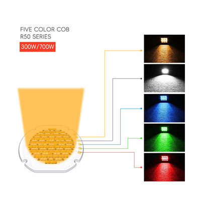 Chip LED COB Smart RGBW 300W 700W ad alta potenza rotondo 36mm 5 in 1 colore 110LM/W per luce cinematografica