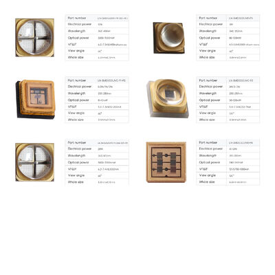 3W 365nm 3838 SMD 700mA 3V 60GR UV UVA LED Diodo Stampa Flexo 385nm 60GR 395nm Chip LED Polimerizzazione 810-1500mW Stampante 3D