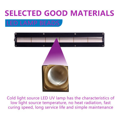 Lunga durata AC220V 1200W Sistema UV LED per polimerizzazione 395nm Lunghezza 310mm Macchine da stampa 12w/cm2 Dimmerazione 0-12V Stampante offset
