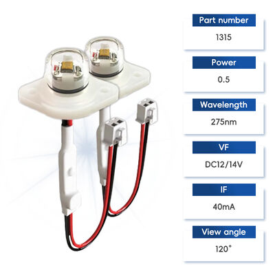 Modulo LED UV-C ad alta efficienza ECO Prezzo UV UVC DC12V UVC 275nm LED Modulo 0.5W 40mA IP68 DC24V Purificazione Acqua Aria 6-10mW