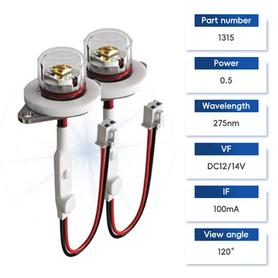 Modulo LED UV-C ad alta efficienza ECO Prezzo UV UVC DC12V UVC 275nm LED Modulo 0.5W 40mA IP68 DC24V Purificazione Acqua Aria 6-10mW
