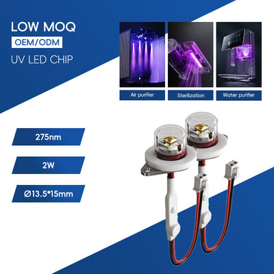 Modulo LED UV-C ad alta efficienza ECO Prezzo UV UVC DC12V UVC 275nm LED Modulo 0.5W 40mA IP68 DC24V Purificazione Acqua Aria 6-10mW
